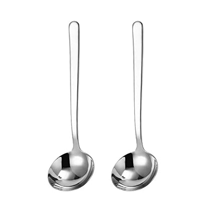 Small Ladle 8.6 Inch Gravy Ladle 18/8 Stainless Steel Ideal for Serving Soup Sauce Set of 2,Silver