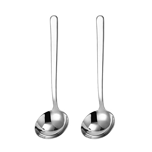 Small Ladle 8.6 Inch Gravy Ladle 18/8 Stainless Steel Ideal for Serving Soup Sauce Set of 2,Silver