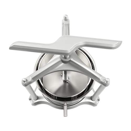 Fruit Wine Press, 1.6 Gal Manual Cheese Press, Dual Stainless Steel Barrels Juice Maker for Berry, Vegetables, Herbal, Tincture