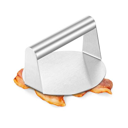 Smash Burger Press, HaSteeL 5.5-Inch Stainless Steel Burger Press, Non-Stick Grill Press for Flat Top Griddle Grill Cooking, Round Smasher Tool for Cooking Burgers, Bacon, Meats, Sausages - style: 1-Piece