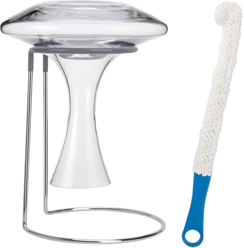 Wine Decanter Drying Stand with Rubber Coated Top to Prevent Scratches, Wine Decanter Drying Rack for Standard and Large Wine Decanters, Wine Decanter NOT Included, (with Cleaning Brush) - style: Decanter Drying Stand B