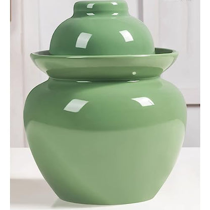 Fermentation Jar Traditional Chinese Porcelain Pickle Jar,Ceramics Fermenting Crock Kit with Water Seal Airlock Lid, Pickle Jar for Pickles Kimchi, Sauerkraut 5Kg - size: 5Kg