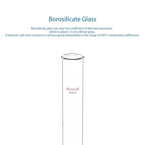 stonylab Dropping Funnel, Borosilicate Glass Burette Funnel with PTFE Stopcock for Laboratory and Home Use, 500 ml - size: 500 ml