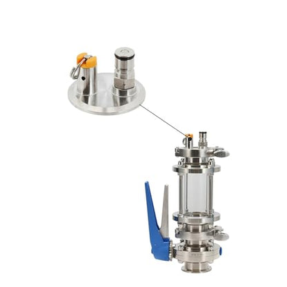Brewing Accessories 2" Tri-clamp End Cap with PRV and Ball Lock Gas Post Dry Hopper Lid Closed Pressure Transfer Homebrew Conical Fermenter Parts Brewing Accessories