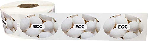 Egg Grocery Store Food Labels 1.25 x 2 Inch Oval Shape 500 Total Adhesive Stickers - color: Egg