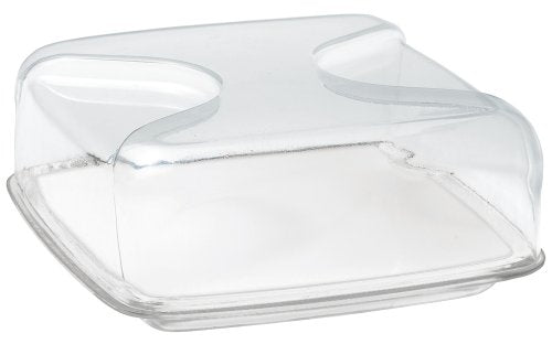 Guzzini Cheese Cover Square Drops, Transparent, 25.5 x 25.5 x H 11.5 cm