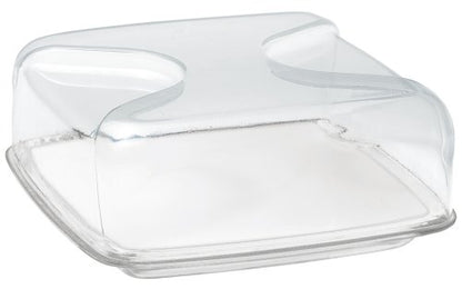 Guzzini Cheese Cover Square Drops, Transparent, 25.5 x 25.5 x H 11.5 cm