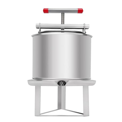 12.6L Bee Honey Press Extractor, Household Manual Beeswax Presser Stainless Steel Bee Honey Press Machine with 0.07In Bucket Wall Thickness for Grape Fruit Juice Pressing