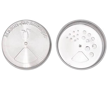 Mason Jar Lifestyle Adjustable Spice Shaker Lids for Regular Mouth Mason Jars – 4 Pack Stainless Steel Tops with Shaker and Pour Options – Seasoning Dispenser Lids - size: Regular Mouth