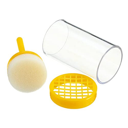 2 Pieces Queen Catcher Queen Bee Marker Queen Bee Catcher Queen Bee Cage Bee Queen Marking Catcher Queen Bee Marking Cage Bottle Tube Beekeeper Tool Accessory, Yellow