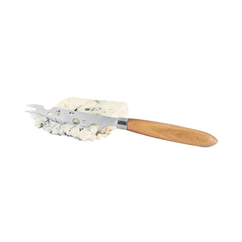 Twine Soft Cheese Knife - Stainless Steel Knife Set - Charcuterie Tools Cheese Board Accessories - Stainless Steel and Wood, Set of 1