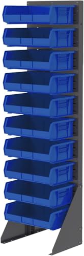 Akro-Mils 30255 AkroBins Plastic Storage Bins, Space-Saving Stackable Bins for Garage, Pantry, Craft Organization, 11" x 16" x 5", Blue, 6-Pack - color: Blue