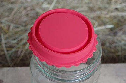 Masun Silicone mason jar lids Made to fit both Wide and Regular Mouth mason jar. (Red, Blue 8 Pack) - color: Red, Blue 8 Pack