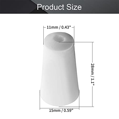 Othmro 10Pcs Drilled Rubber Stopper with Airlock, White Drilled Bungs Stopper with 0.51" Hole for Fermentation Use, Homebrewing Beer Kombucha Airlock Stopper