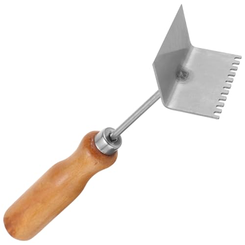 Professional Beekeeping Hive Cleaning Tool Stainless Steel Beehive Scraper Wooden Handle for Frames, Not Easy to Rust, for Beekeeping Hive Maintenance