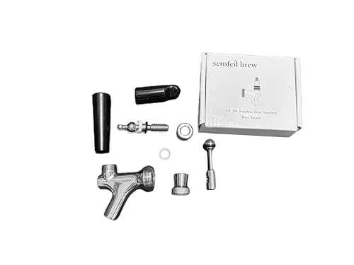 All 304 Stainless Steel Beer Faucet, Draft Beer Tap Kegerator Faucet Beer Keg Tap, Beer Keg Kegerator Nozzl Beer Tap with Well-Pouring, Fits for American Beer Shanks and Kegerator Beer Towers