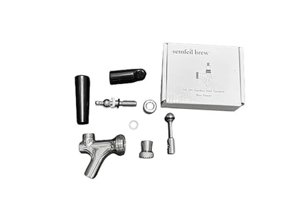 All 304 Stainless Steel Beer Faucet, Draft Beer Tap Kegerator Faucet Beer Keg Tap, Beer Keg Kegerator Nozzl Beer Tap with Well-Pouring, Fits for American Beer Shanks and Kegerator Beer Towers