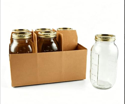 64 oz Mason Jars, Wide Mouth Half Gallon Canning Jars with Lids and Rings, 6-Pack Extra Large Glass Jars for Home Canning and Pantry Storage