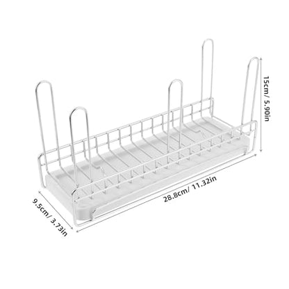 DECHOUS Stainless Steel Bottle Drying Rack Cup Draining Rack Countertop Shelf with Drainboard for Water Cup Mason Jars Mugs Glass and Sports Bottle