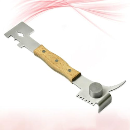 YARNOW Multifunctional Bee Hive Scraper Tool with Wooden Handle and Stainless Steel Blade for Heavy Duty Beekeeping Supplies, Efficiently Scrape Off Beeswax and Harvest Honey