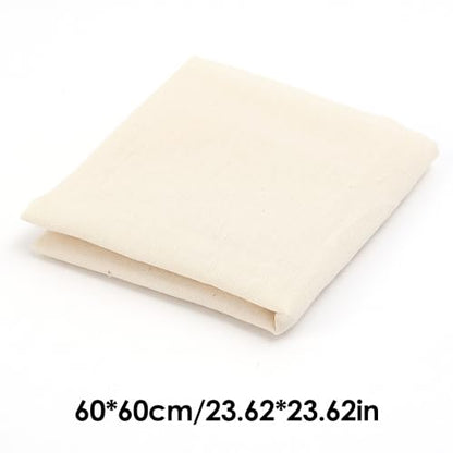 2Pcs Unbleached Cotton Cheesecloth – Reusable, Multi-Purpose Muslin for Straining, Juicing, Cheese Making, Crafts & Cooking (60x60cm) - color: Square 60cm