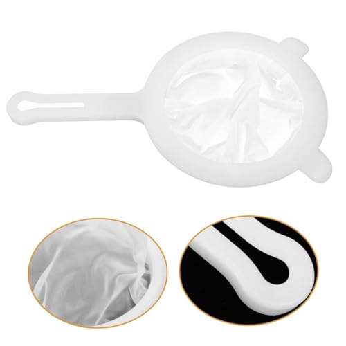 Uonlytech 2pcs Fine Mesh Strainer Filter for Kitchen Juice and Soy Milk, Plastic Food Sieve with Double Handle, Reusable Honey and Coffee Juice Filter for Home Cooking