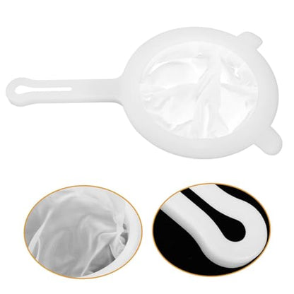 Uonlytech 2pcs Fine Mesh Strainer Filter for Kitchen Juice and Soy Milk, Plastic Food Sieve with Double Handle, Reusable Honey and Coffee Juice Filter for Home Cooking