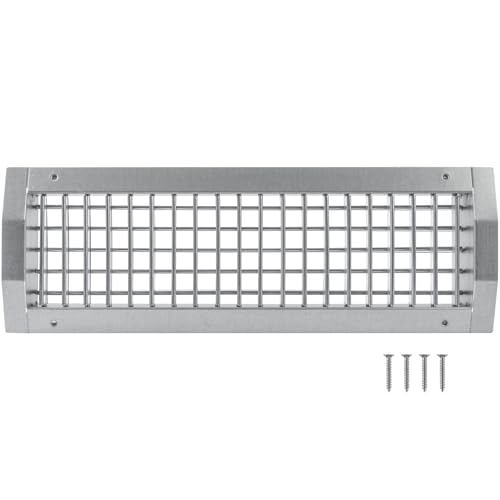 17" x 5" Aluminum Supply/Exhaust Grille for a Round Spiral Duct - Grill Cover with Adjustable Louver Blades - Air HVAC Return Register for Home, Bathroom, Ceiling - size: 17 x 5 Inch