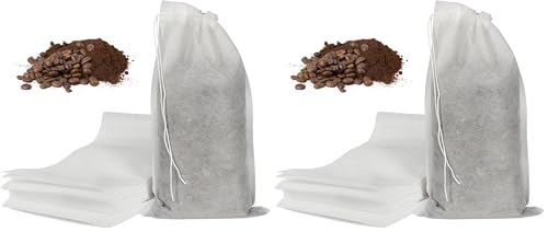 50pcs No Mess Cold Brew Bags, 6x10 inch Disposable Coffee Filter Bag Fine Mesh Brewing Drawstring Pouches for Iced Coffee Hot Tea Herb Spice (Pack of 2) - size: 6x10 inch (Pack of 2)
