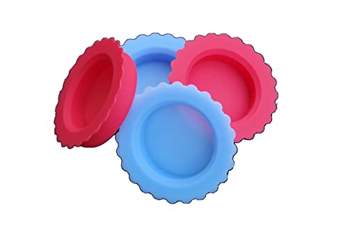 Masun Silicone mason jar lids Made to fit Wide and Regular Mouth mason jar 4 Pack (Red, Blue 4 Pack) - color: Red, Blue 4 Pack