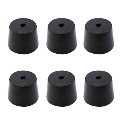 6Pcs Solid Rubber Stopper Bungs with Hole 27mm to 34mm Solid Test Tubes Bungs Stopper for Flask, Plug Holes and Test Tube(Black) - size: 27mm to 34mm