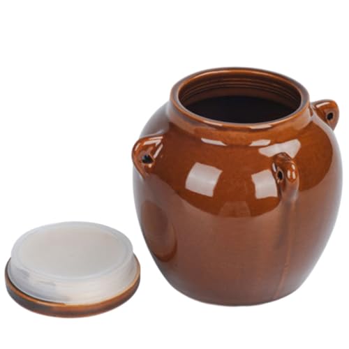 Vintage Sealed Ceramic Pickle Jar for Kimchi Storage Medium for Home Restaurant Use for Organizing Easy to Clean