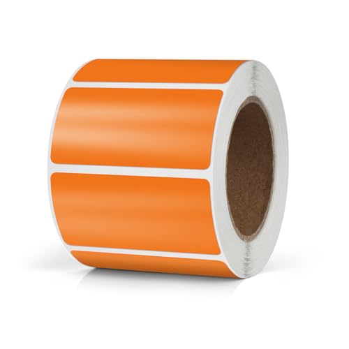 Orange Rectangle Stickers 2 x 1 Inch Color Coding Labels Vinyl Roll Self-Adhesive Waterproof Removable 500 PCS - color: Orange