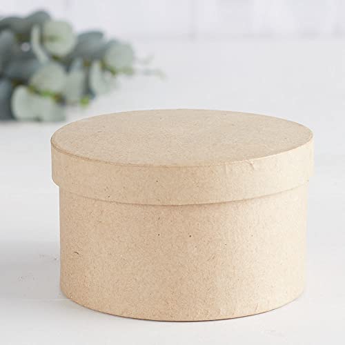 Factory Direct Craft Paper Mache Round Box-(24 Pcs) These Round Papier Mache Boxes Come With Lids. Use as a Jewelry Box or Small Gift Box - color: 24 Round Boxes