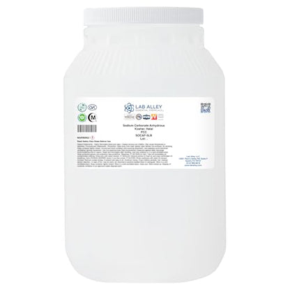 Lab Alley Sodium Carbonate Anhydrous FCC, Kosher, Halal, Water Softener, Food Additive, Cleaning Agent, and Laboratory Reagent (5 Pounds) - size: 5 Pounds