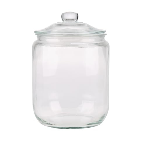 Restaurantware Glass Jar - 1 Count - Vetri 2 Gallon Glass Storage Jar, With Lid, Clear, Dishwasher-Safe - Storage Container For Flour, Coffee Beans, Kitchen Organization - size: 2 gal