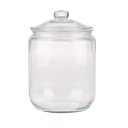 Restaurantware Glass Jar - 1 Count - Vetri 2 Gallon Glass Storage Jar, With Lid, Clear, Dishwasher-Safe - Storage Container For Flour, Coffee Beans, Kitchen Organization - size: 2 gal