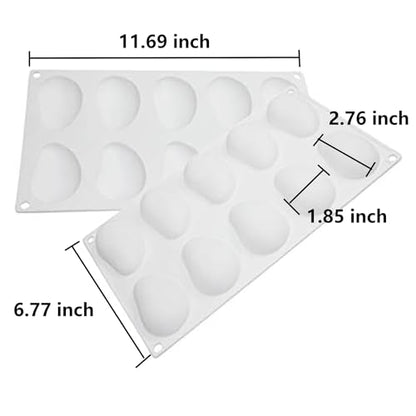 OCPO KITCHEN Mango Silicone Mold for Baking Mousse Cake, Fruit French Dessert, Pastry, Chocolate, Ice Cream, Cake Decoration Mold, 3D Mango Shape (10-Cavity) - style: Mango (10-Cavity)