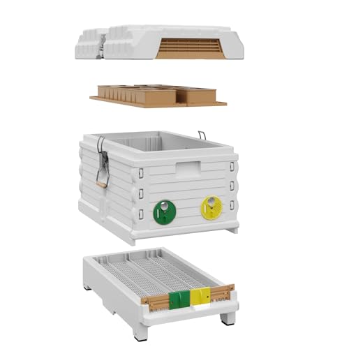 Apimaye Insulated 7 Frame Langstroth Nucleus Assembled Bee Hive Set (White Hive with No Frames) - style: White Hive with No Frames