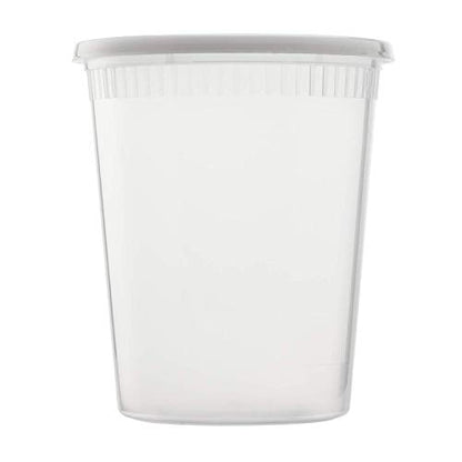 Karat [32oz - 240 ct] Clear PP Injection Molded Round Deli Containers with Lids (FP-IMDC32-PP) - color: Clear, size: 32oz