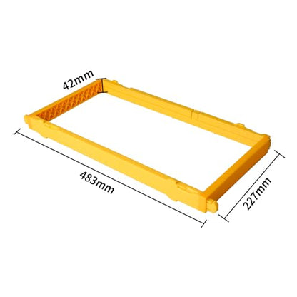 5 Pack Durable Plastic Beehive Frames | 3-in-1 Design for Wires/Wax Foundations/Honeycomb Cassettes, Fits 8/10 Frame Hives (19"×9")