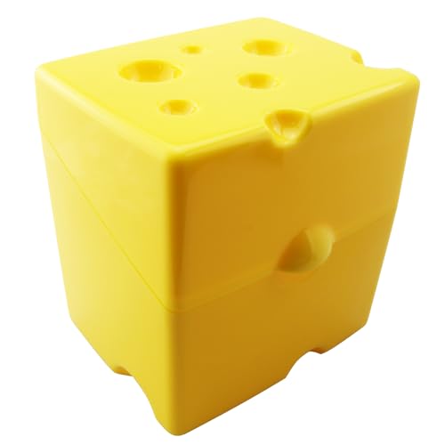 LQ Industrial 105x100x80mm Yellow ABS Plastic Flip Top Cheese Container Suitable for Refrigerators Freezers Dishwashers