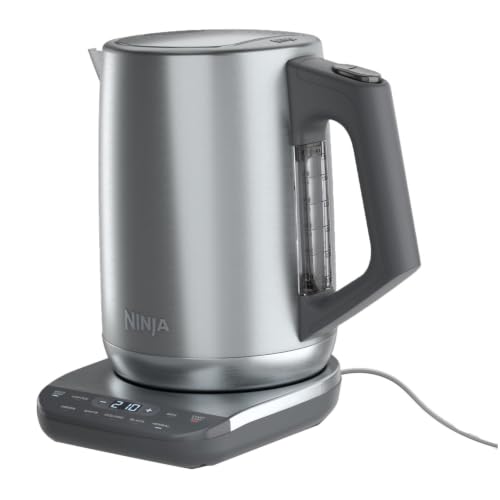 Ninja KT200 Precision Temperature Electric Kettle, 1500 watts, BPA Free, Stainless, 7-Cup Capacity, Hold Temp Setting, Silver