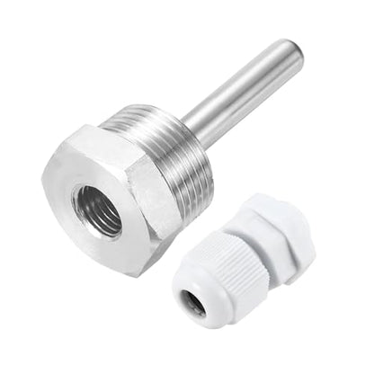 uxcell 8mm Dia G3/4 Thermowell Weldless Stainless Steel 304 with Cable Gland 50mm Length for Beer Fermenter, White - color: White, size: G3/4 x 50mm