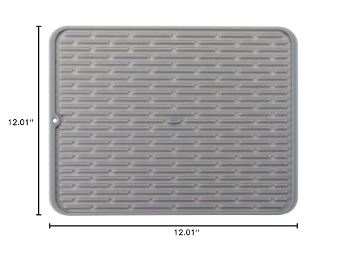 OXO Good Grips 13265200MLNYK Silicone Draining Mat Grey - size: 12" x 12"