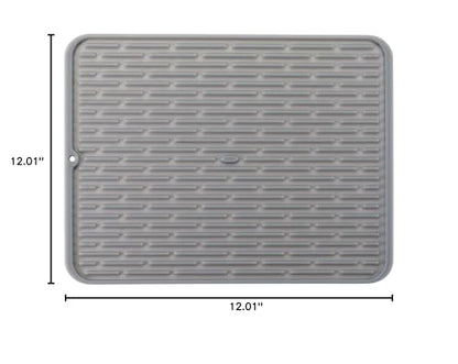 OXO Good Grips 13265200MLNYK Silicone Draining Mat Grey - size: 12" x 12"