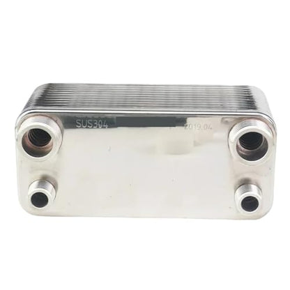 24 Plate Heat Exchanger for Beer Wort Chiller - SUS304 Stainless Steel Cooler(1 Inch BSPT) - size: 1 Inch BSPT