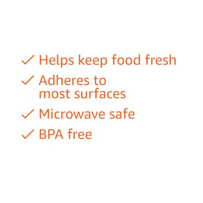 Amazon Basics Plastic Food Wrap,BPA Free,Microwave Safe with Tight Seal,300 Sq Ft,100 Sq Ft Rolls,(Pack of 18) - size: 100 Sq Ft (Pack of 18)