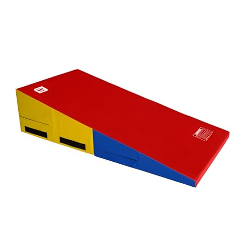 We Sell Mats Gymnastics Incline Mat, Cheese Wedge Skill Shape, Supportive Cushioned Tumbling Mat for Gymnastics, Cheerleading - color: Multicolor, size: 60 in x 30 in x 15 in - Medium