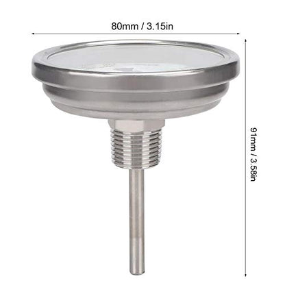 Brewing Thermometer,1/2" NPT Stainless Steel Thread Pot Kettle Thermometer for Home Brewing/Brewing Beer